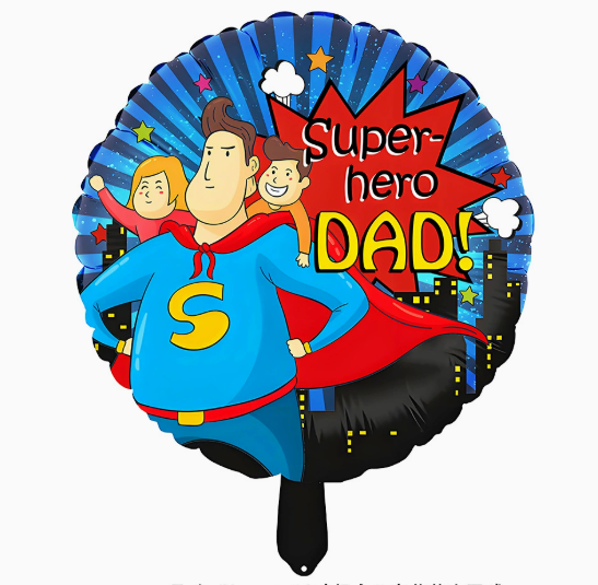 Father's Day Superman Round Ball Shaped Foil Balloon