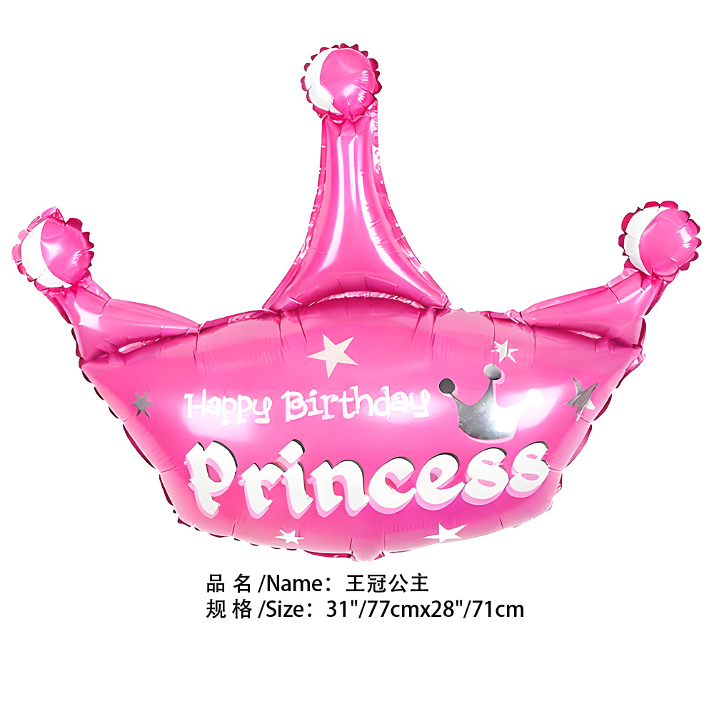 Baby Shower Theme Pink Crown Shaped Balloon