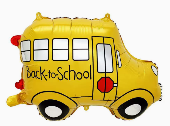 Graduation Theme School Bus Shaped Foil Balloon