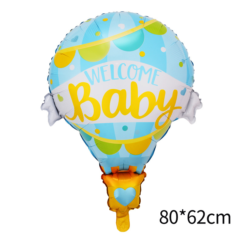 Baby Shower Theme Baby Boy Blue Hot Air Balloon Shaped Balloon