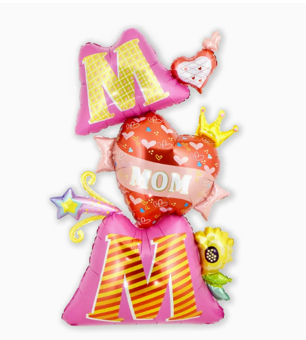 Mother‘s Day Theme MOM Shaped Foil Balloon