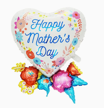 Mother‘s Day Theme Heart Bouquet Shaped Foil Balloon