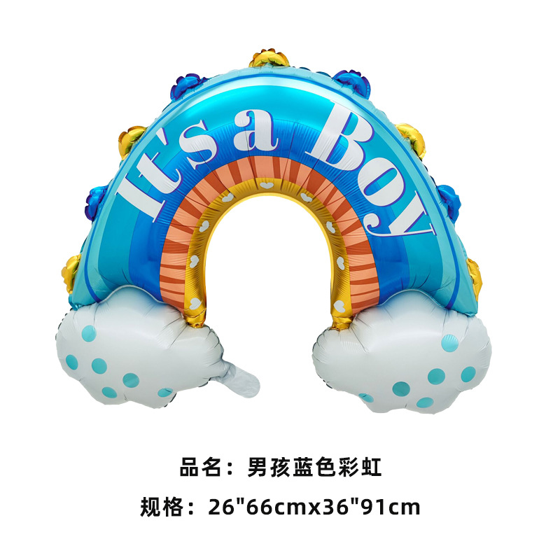 Baby Shower Theme Baby Boy Blue Rainbow Shaped Balloon
