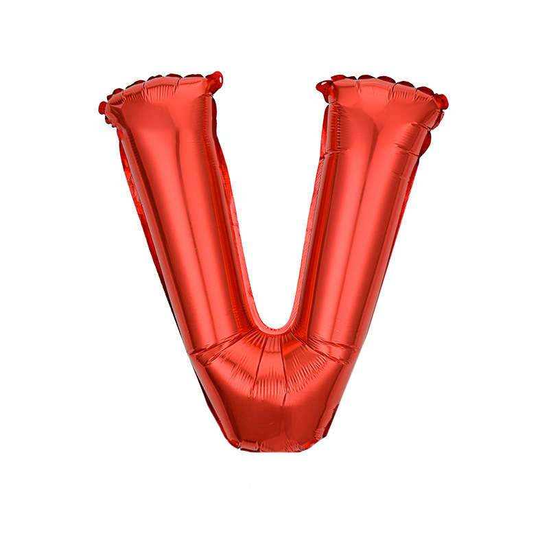 16 inch Red Letter V Foil Balloon