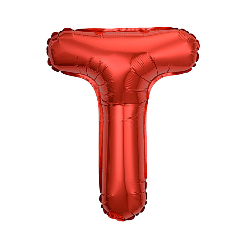 16 inch Red Letter T Foil Balloon