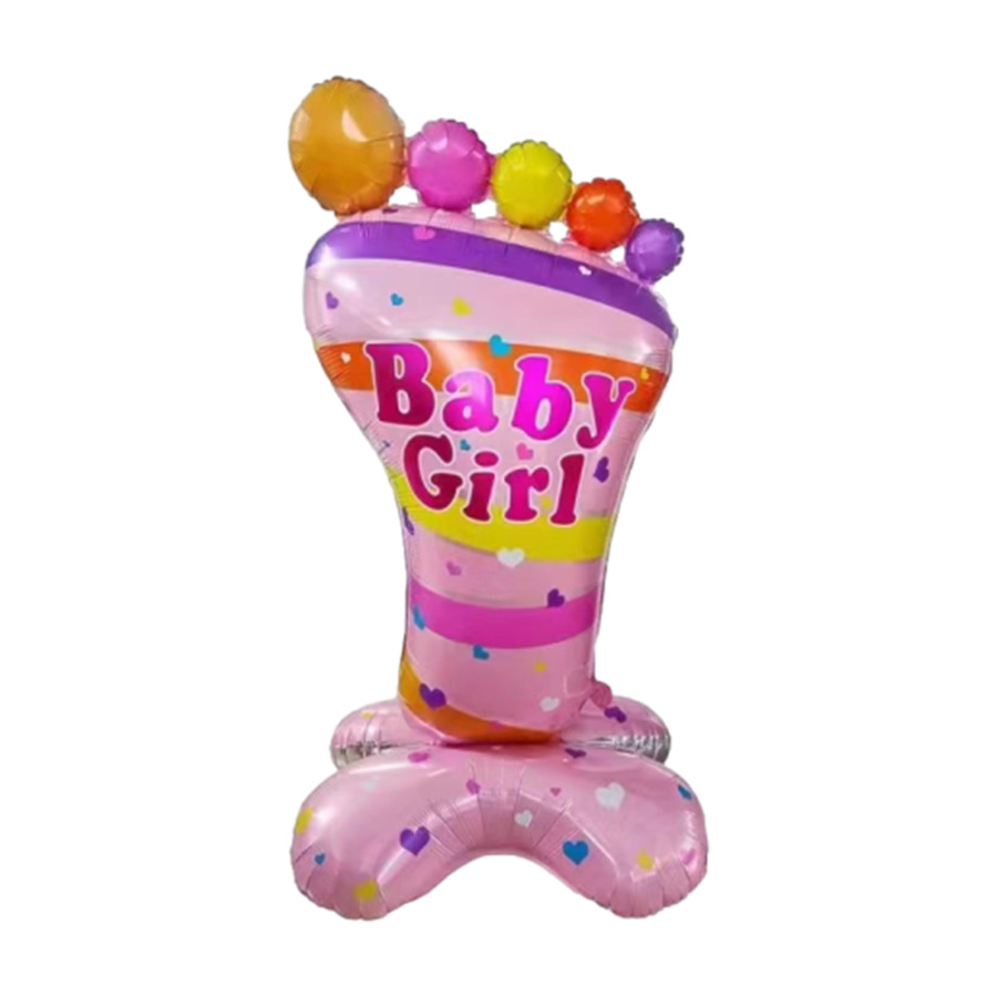 Baby Shower Theme Standing Baby Girl Pink Toe Shaped Balloon