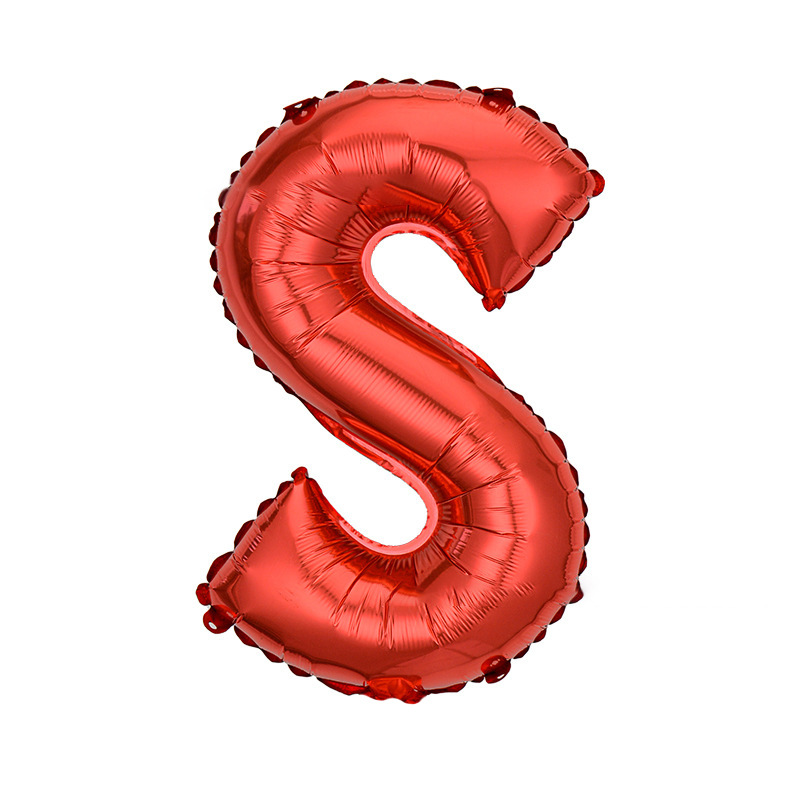 16 inch Red Letter S Foil Balloon