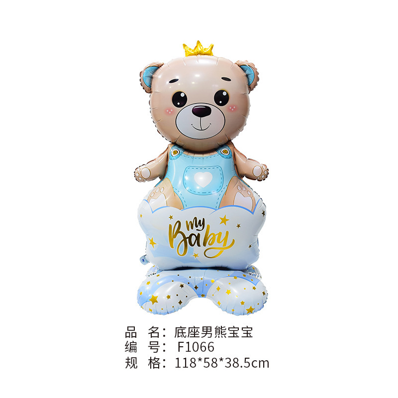 Baby Shower Theme Standing Baby Boy Blue Bear Shaped Balloon