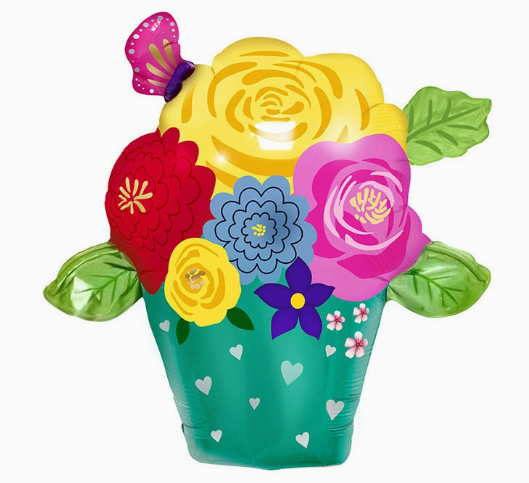Mother‘s Day Theme Fragrant Flower Basket Shaped Foil Balloon