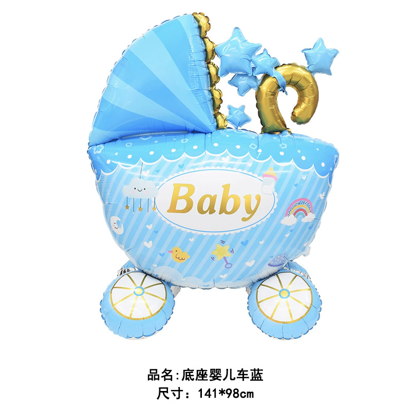 Baby Shower Theme Baby Boy Blue Stroller Shaped Balloon