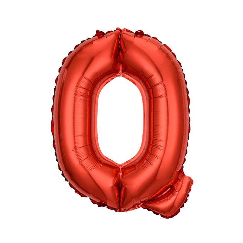 16 inch Red Letter Q Foil Balloon