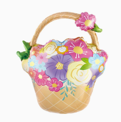 Mother‘s Day Theme Flower Basket Shaped Foil Balloon