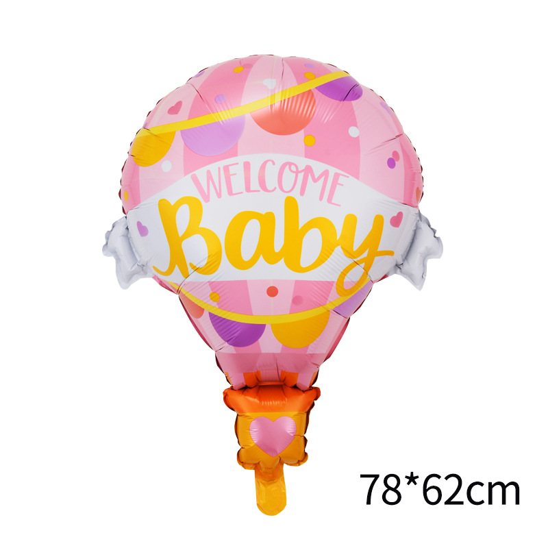 Baby Shower Theme Baby Girl Pink Hot Air Balloon Shaped Balloon