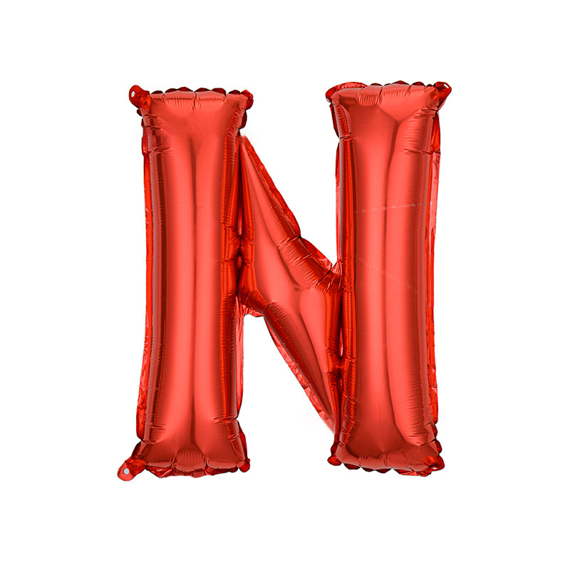 16 inch Red Letter N Foil Balloon
