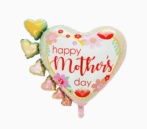 Mother‘s Day Theme Heart-to-heart Gradient Flowers Shaped Foil Balloon