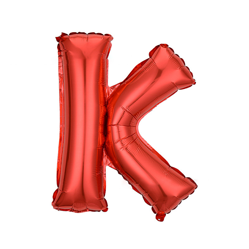 16 inch Red Letter K Foil Balloon