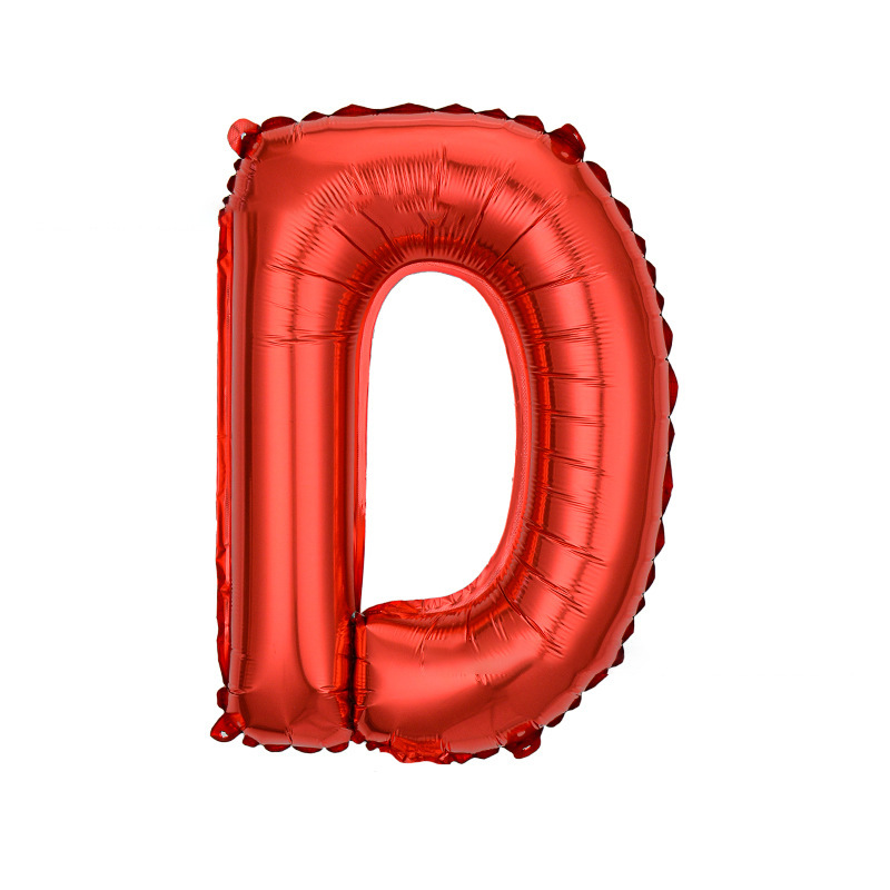 16 inch Red Letter D Foil Balloon