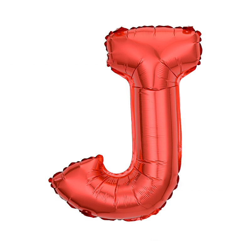 16 inch Red Letter J Foil Balloon