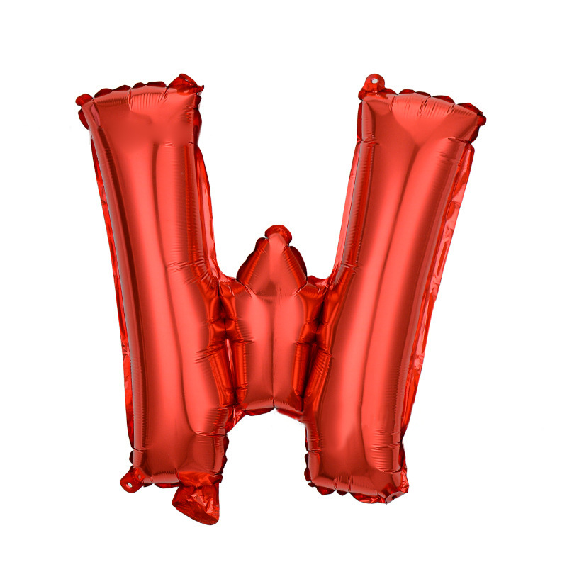 16 inch Red Letter W Foil Balloon