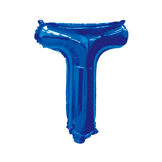 16 inch Blue Letter T Foil Balloon