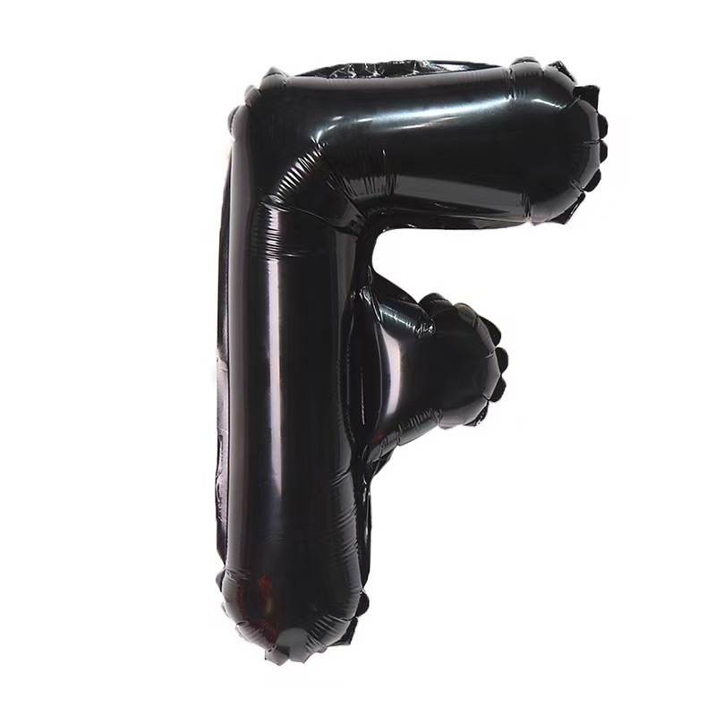 16 inch Black Letter F Foil Balloon