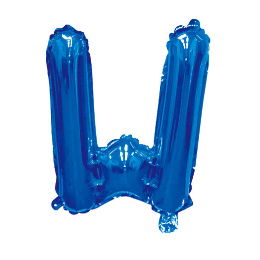16 inch Blue Letter W Foil Balloon