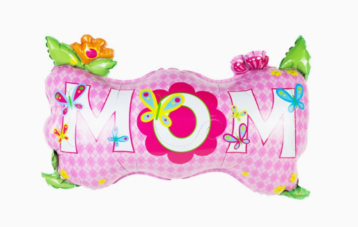 Mother‘s Day Theme Butterfly and Flower MOM Shaped Foil Balloon