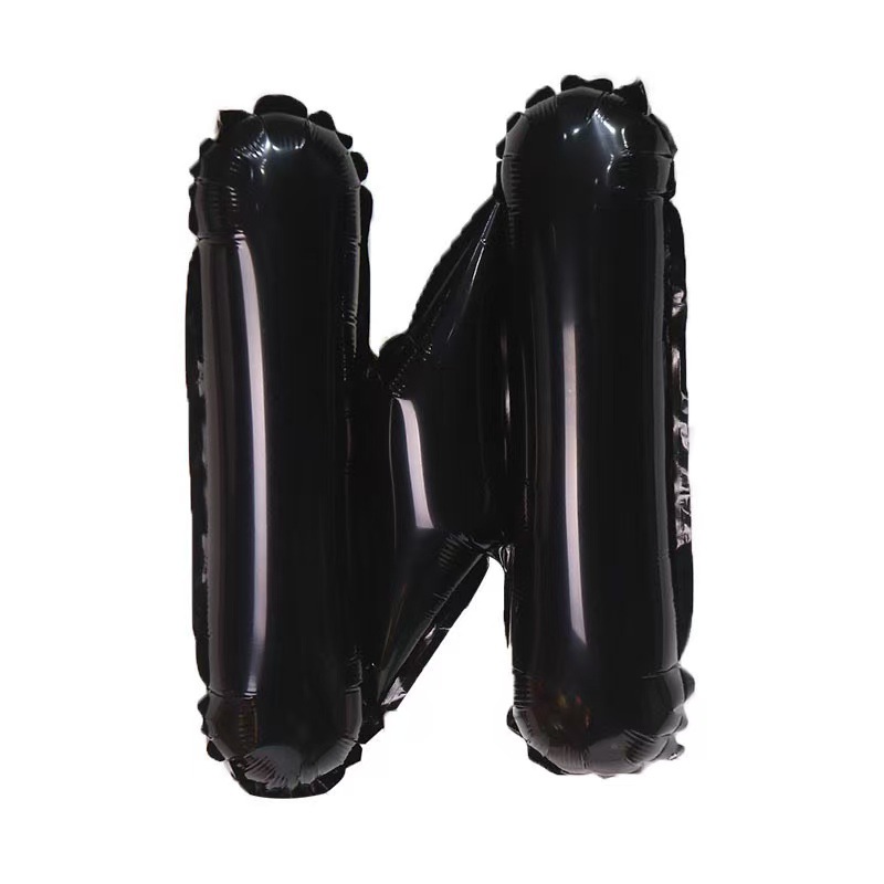 16 inch Black Letter N Foil Balloon