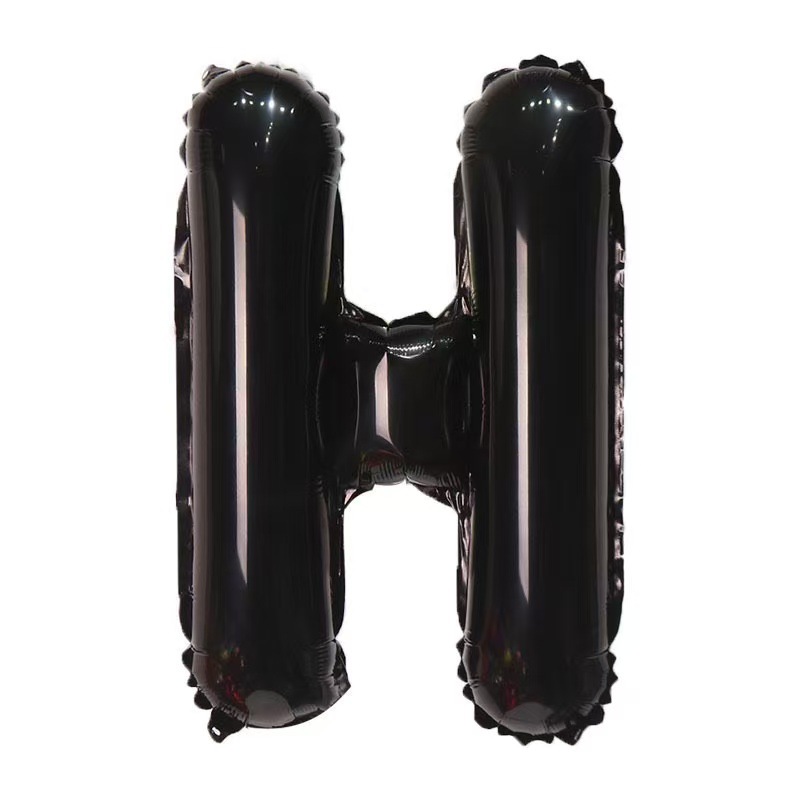 16 inch Black Letter H Foil Balloon