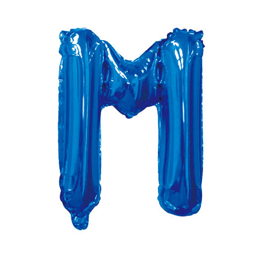 16 inch Blue Letter M Foil Balloon