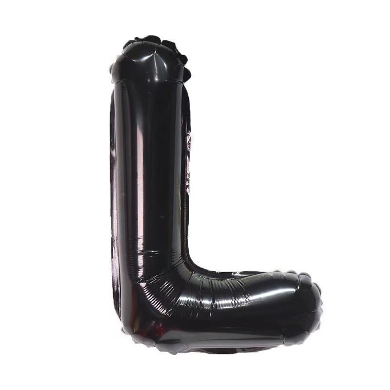 16 inch Black Letter L Foil Balloon