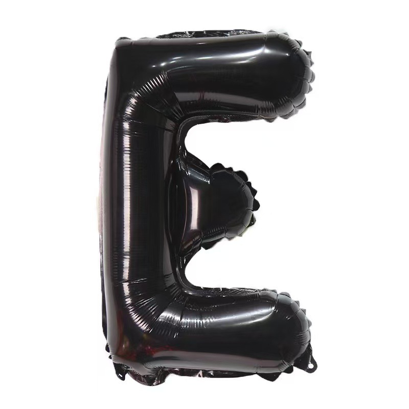 16 inch Black Letter E Foil Balloon