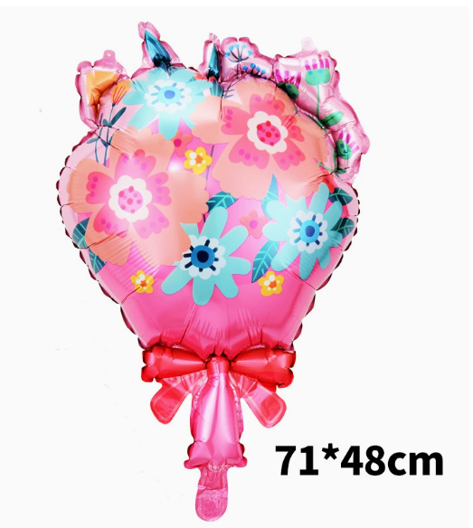 Mother‘s Day Theme Pink Bouquet  Foil Balloon