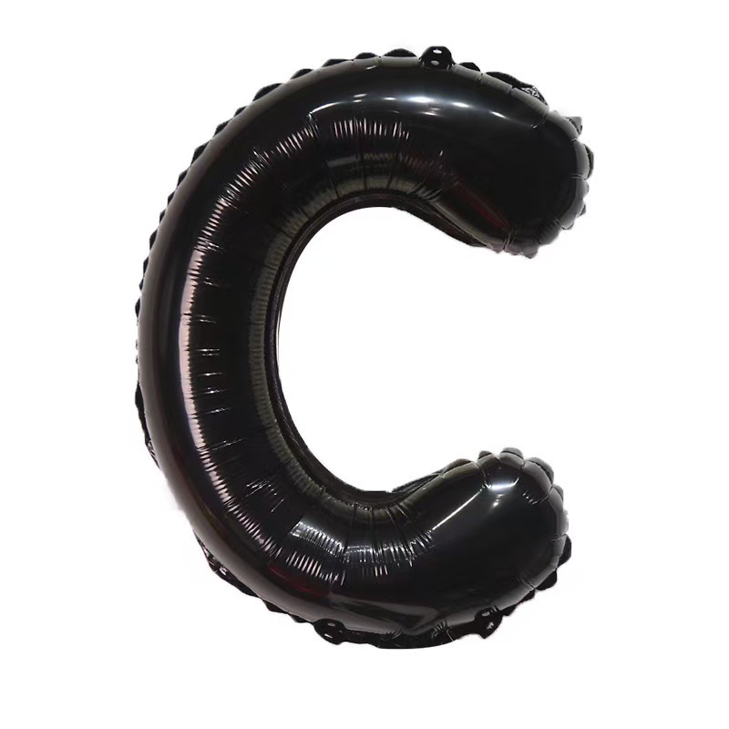 16 inch Black Letter C Foil Balloon