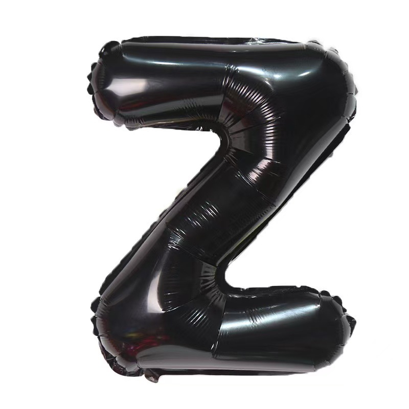 16 inch Black Letter Z Foil Balloon