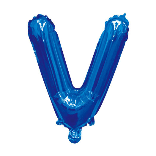 16 inch Blue Letter V Foil Balloon