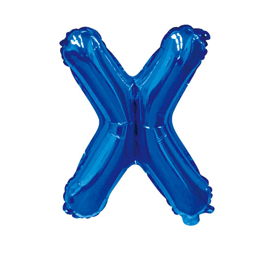 16 inch Blue Letter X Foil Balloon