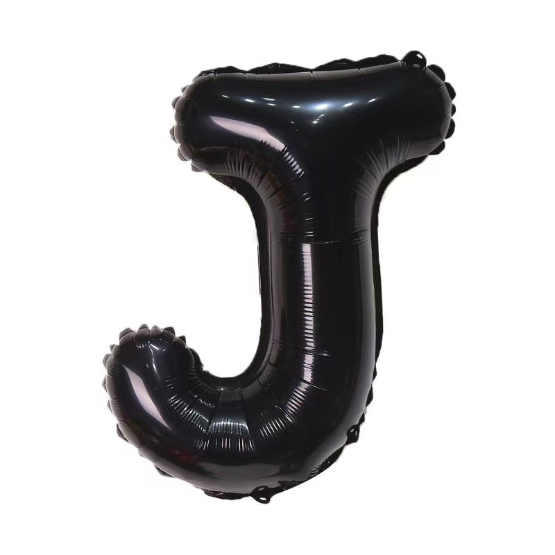 16 inch Black Letter J Foil Balloon