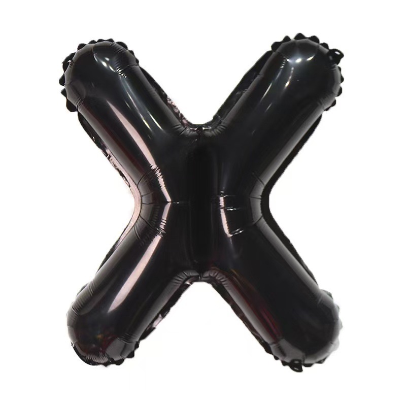16 inch Black Letter X Foil Balloon