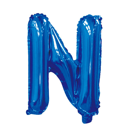 16 inch Blue Letter N Foil Balloon