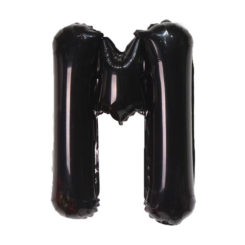 16 inch Black Letter M Foil Balloon