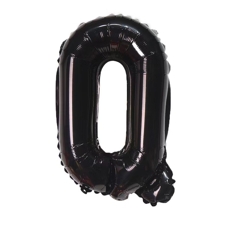 16 inch Black Letter Q Foil Balloon