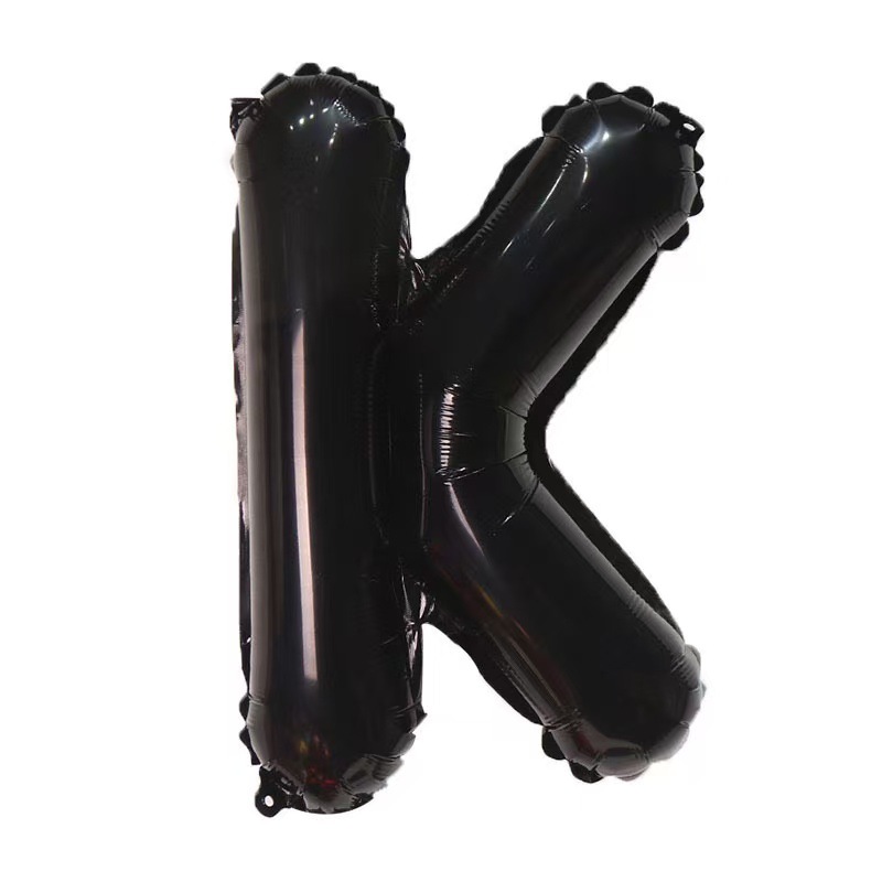 16 inch Black Letter K Foil Balloon
