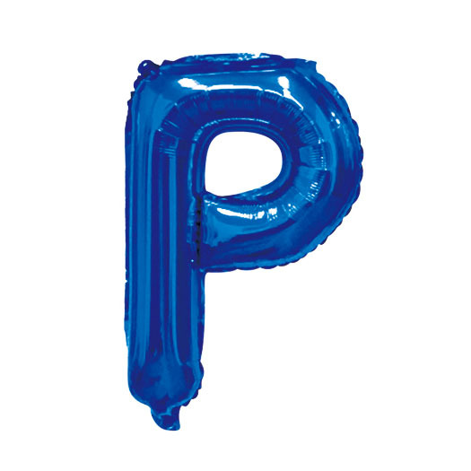 16 inch Blue Letter P Foil Balloon