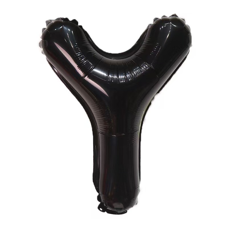 16 inch Black Letter Y Foil Balloon