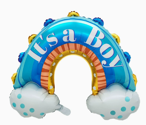 Blue Rainbow Cloud Shaped Foil Balloon