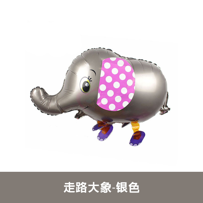Animal Theme Silver Walking Elephant Shaped Balloon