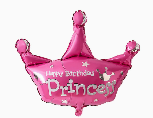 Pink Crown Shaped Foil Balloon
