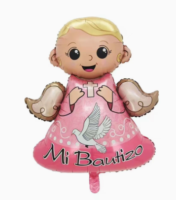 Baptize the Baby Girl Shaped Foil Balloon