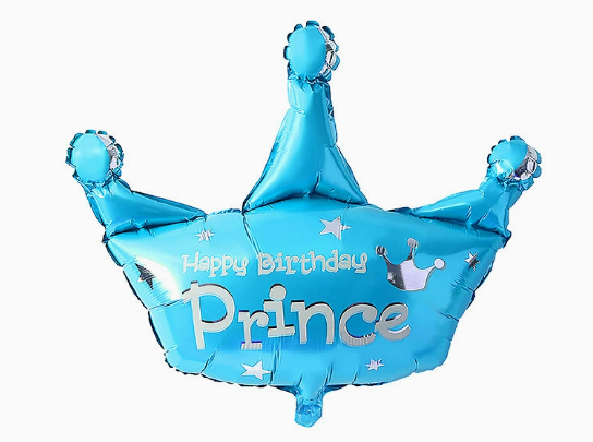 Blue Crown Shaped Foil Balloon